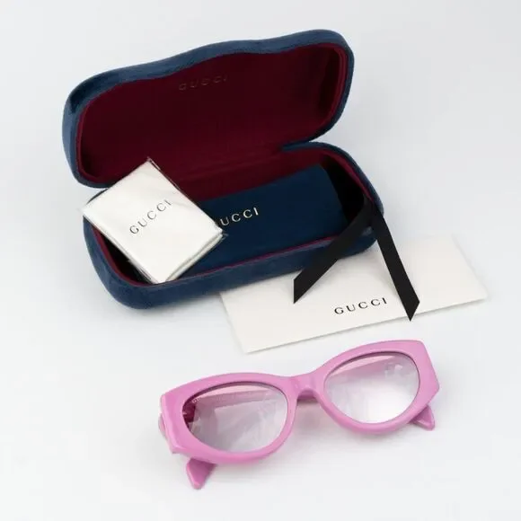 NEW Gucci GG1691S 003 Pink Mirror Women Oval Sunglasses GG 1691S - Picture 10 of 11